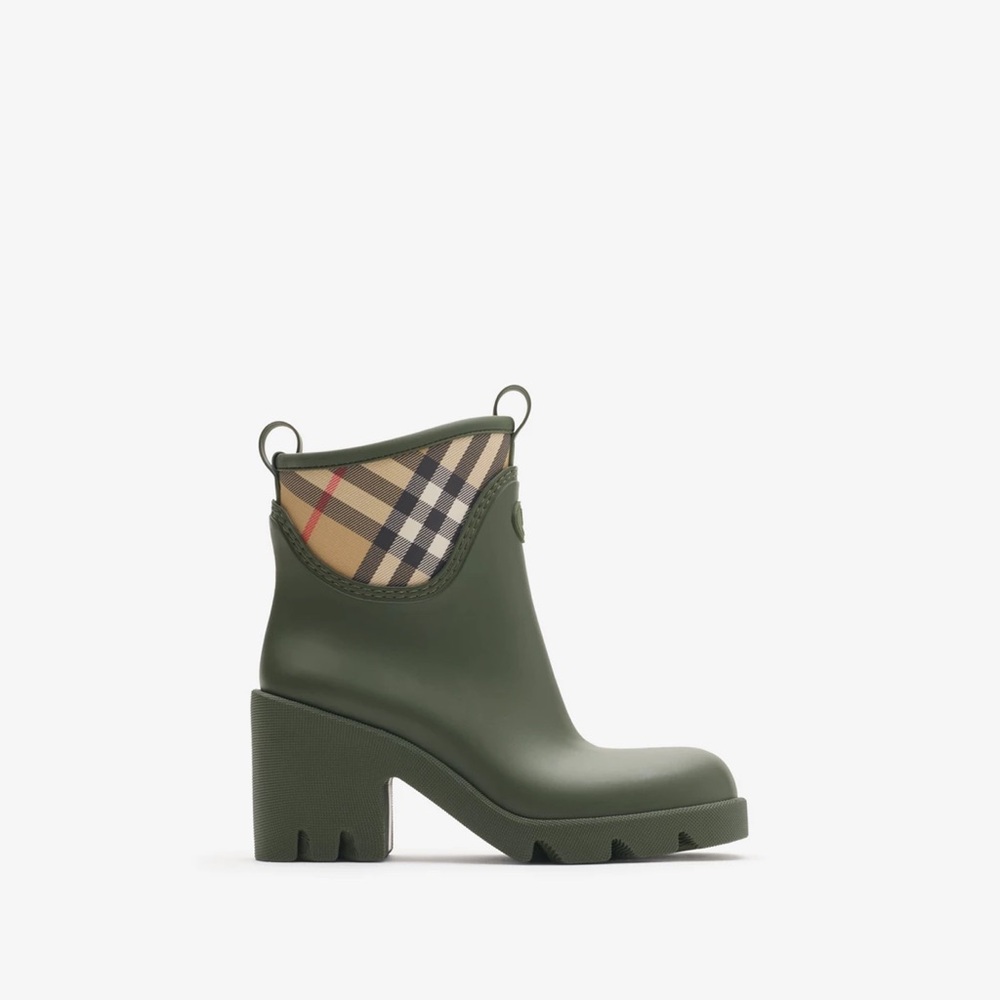 Burberry Loch Rubber Marsh Stamp Heeled Rain Boots